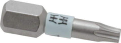 Wera - 1/4" Drive T15 Torx Screwdriver Bit - 1" OAL, Insert Bit - Industrial Tool & Supply