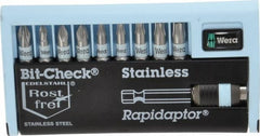 Wera - 10 Piece 1/4" Drive Insert Torx Screwdriver Bit Set - Industrial Tool & Supply