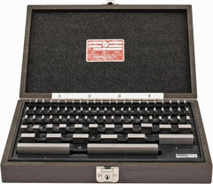Starrett - 81 Piece, 0.05 to 4", Grade B, Steel Gage Block Set - Rectangular, 0.00005" Tolerance - Industrial Tool & Supply