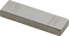 Mitutoyo - 0.147" Rectangular Steel Gage Block - Accuracy Grade AS-1, Includes Certificate of Inspection - Industrial Tool & Supply