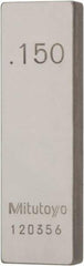 Mitutoyo - 0.15" Rectangular Steel Gage Block - Accuracy Grade AS-1, Includes Certificate of Inspection - Industrial Tool & Supply