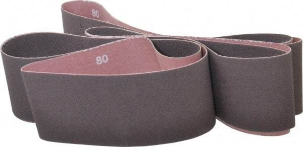 Norton - 3" Wide x 132" OAL, 80 Grit, Aluminum Oxide Abrasive Belt - Aluminum Oxide, Medium, Coated, X Weighted Cloth Backing, Series R228 - Industrial Tool & Supply