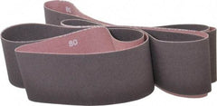 Norton - 3" Wide x 132" OAL, 80 Grit, Aluminum Oxide Abrasive Belt - Aluminum Oxide, Medium, Coated, X Weighted Cloth Backing, Series R228 - Industrial Tool & Supply