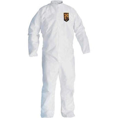 KleenGuard - Size 3XL SMS General Purpose Coveralls - White, Zipper Closure, Open Cuffs, Open Ankles, Serged Seams - Industrial Tool & Supply