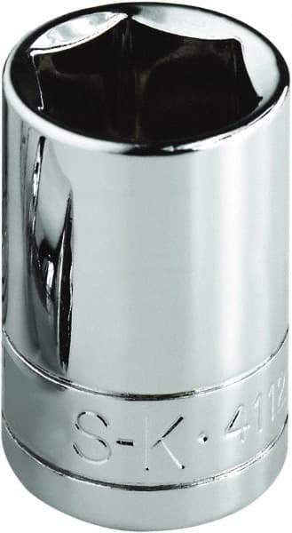 SK - 1-3/16", 1/2" Drive, Standard Hand Socket - 6 Points, Steel, Chrome Finish - Industrial Tool & Supply