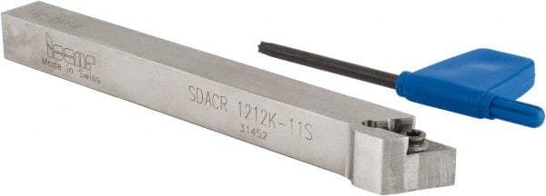 Iscar - SDAC, Right Hand Cut, 12mm Shank Height x 12mm Shank Width, Neutral Rake Indexable Turning Toolholder - 125mm OAL, DC..3 Insert Compatibility, Series Isoturn - Industrial Tool & Supply