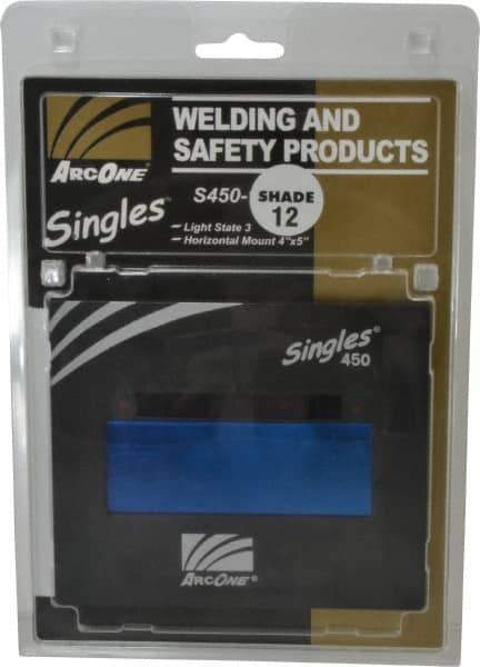 ArcOne - 5-1/4" Wide x 4-1/2" High, Lens Shade 12, Auto-Darkening Lens - 0.2" Thick, Green, Horizontal Mount - Industrial Tool & Supply