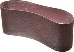 Norton - 4" Wide x 24" OAL, 60 Grit, Aluminum Oxide Abrasive Belt - Aluminum Oxide, Medium, Coated, X Weighted Cloth Backing, Series R228 - Industrial Tool & Supply