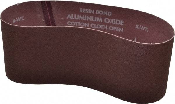 Norton - 4" Wide x 24" OAL, 80 Grit, Aluminum Oxide Abrasive Belt - Aluminum Oxide, Medium, Coated, X Weighted Cloth Backing, Series R228 - Industrial Tool & Supply