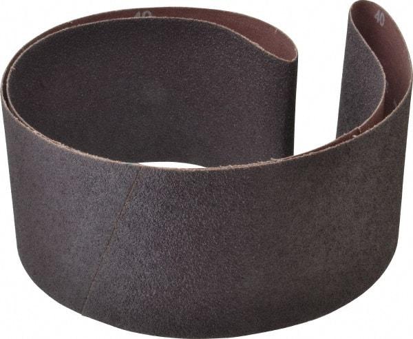 Norton - 4" Wide x 54" OAL, 40 Grit, Aluminum Oxide Abrasive Belt - Aluminum Oxide, Coarse, Coated, X Weighted Cloth Backing, Series R228 - Industrial Tool & Supply