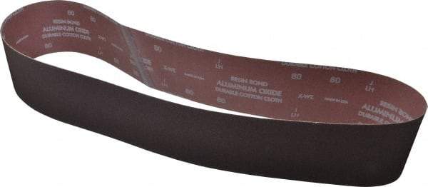 Norton - 4" Wide x 54" OAL, 80 Grit, Aluminum Oxide Abrasive Belt - Aluminum Oxide, Medium, Coated, X Weighted Cloth Backing, Series R228 - Industrial Tool & Supply