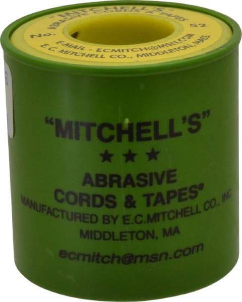 Made in USA - 0.05" Wide, 150 Grit Aluminum Oxide Abrasive Cord - 50' Long, Very Fine Grade - Industrial Tool & Supply