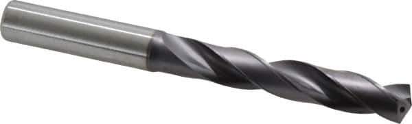 Kennametal - 7/16" 140° Solid Carbide Jobber Drill - TiAlN Finish, Right Hand Cut, Spiral Flute, Straight Shank, 4.6457" OAL, Standard Point - Industrial Tool & Supply