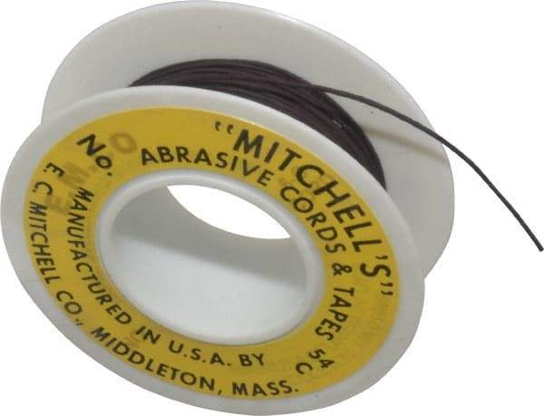 Made in USA - 0.03" Wide, 200 Grit Crocus Abrasive Cord - 50' Long, Very Fine Grade - Industrial Tool & Supply