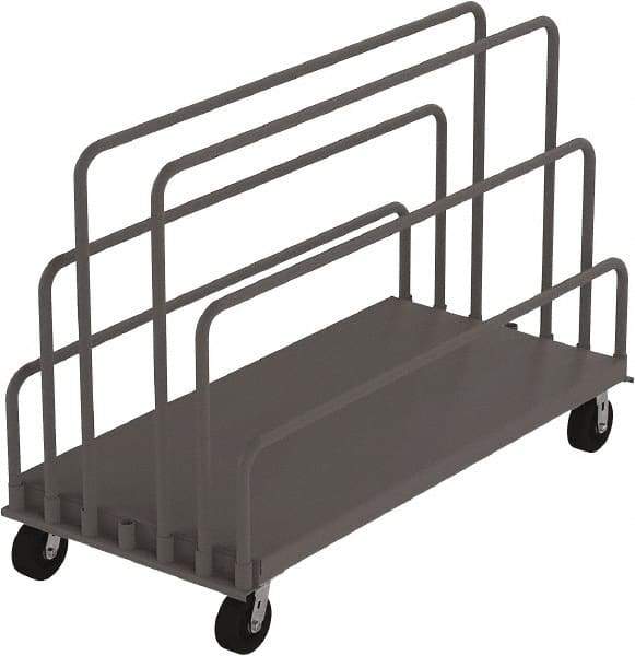 Jamco - 2,000 Lb Capacity Adjustable Sheet & Panel Truck - Steel Deck, 60" OAW, 9" Platform Height - Industrial Tool & Supply
