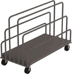 Jamco - 2,000 Lb Capacity Adjustable Sheet & Panel Truck - Steel Deck, 72" OAW, 9" Platform Height, Phenolic Casters - Industrial Tool & Supply