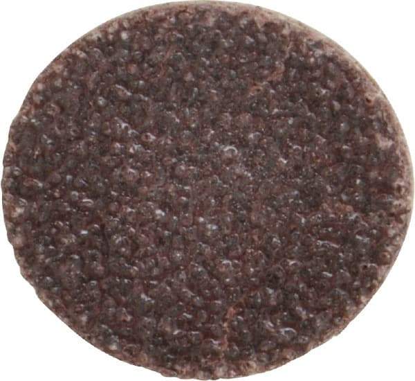 Made in USA - 3/4" Diam, 60 Grit Aluminum Oxide Adhesive PSA Disc - Medium Grade, Black & White, Cloth Backing, Flexible - Industrial Tool & Supply