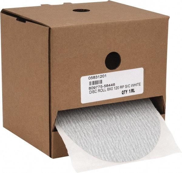 Made in USA - 6" Diam, 120 Grit Silicon Carbide Adhesive PSA Disc - Fine Grade, B Weighted Paper Backing, For Low Speed Dual-Action Sanders, Random Orbital Sanders - Industrial Tool & Supply