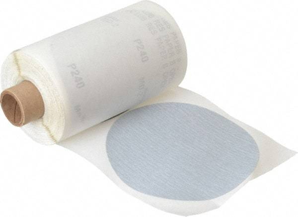 Made in USA - 5" Diam, 240 Grit Silicon Carbide Adhesive PSA Disc - Very Fine Grade, B Weighted Paper Backing, For Low Speed Dual-Action Sanders, Random Orbital Sanders - Industrial Tool & Supply