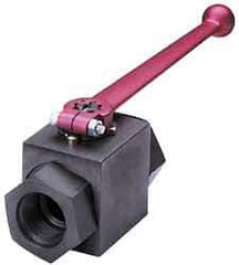 HYDAC - 1/2" Pipe, Carbon Steel Standard Ball Valve - 1 Piece, SAE x SAE Ends, Lever Handle, 5,800 WOG - Industrial Tool & Supply