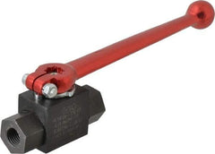 HYDAC - 1/4" Pipe, Carbon Steel Standard Ball Valve - 1 Piece, FNPT x FNPT Ends, Lever Handle, 7,250 WOG - Industrial Tool & Supply