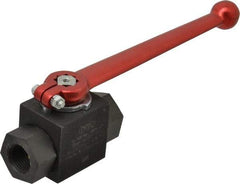 HYDAC - 1/2" Pipe, Carbon Steel Standard Ball Valve - 1 Piece, FNPT x FNPT Ends, Lever Handle, 5,800 WOG - Industrial Tool & Supply