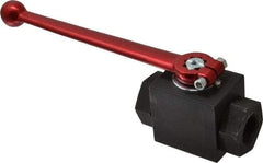HYDAC - 3/4" Pipe, Carbon Steel Standard Ball Valve - 1 Piece, FNPT x FNPT Ends, Lever Handle, 5,000 WOG - Industrial Tool & Supply