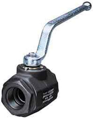 HYDAC - 2" Pipe, Carbon Steel Standard Ball Valve - 1 Piece, SAE x SAE Ends, Lever Handle, 5,000 WOG - Industrial Tool & Supply