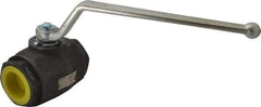 HYDAC - 1-1/2" Pipe, Carbon Steel Standard Ball Valve - 1 Piece, FNPT x FNPT Ends, Lever Handle, 5,000 WOG - Industrial Tool & Supply