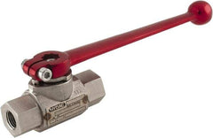 HYDAC - 1/4" Pipe, Stainless Steel Standard Ball Valve - 1 Piece, FNPT x FNPT Ends, Lever Handle, 7,250 WOG - Industrial Tool & Supply