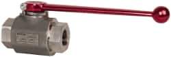 HYDAC - 3/4" Pipe, Stainless Steel Standard Ball Valve - 1 Piece, FNPT x FNPT Ends, Lever Handle, 5,000 WOG - Industrial Tool & Supply