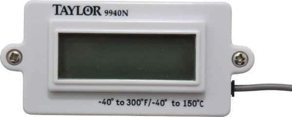 Taylor - -40 to 300°F Digital Panel Thermometer - LCD Display, 1.5 Volts - Industrial Tool & Supply
