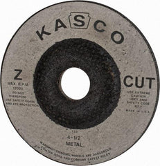 Made in USA - 4-1/2" Wheel Diam, 1/4" Wheel Thickness, 7/8" Arbor Hole, Type 27 Depressed Center Wheel - Zirconia Alumina, 12,000 Max RPM, Compatible with Angle Grinder - Industrial Tool & Supply