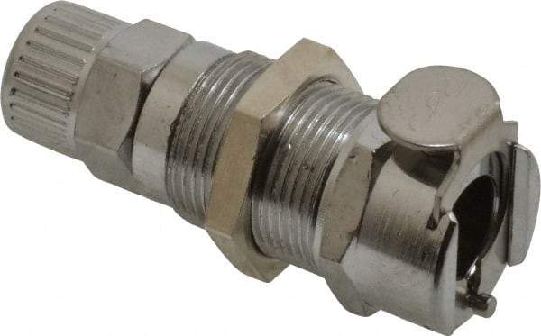 CPC Colder Products - PTF Brass, Quick Disconnect, Panel Mount Coupling Body - 250 Max psi, -40 to 180°F, 2" OAL x 0.75" Overall Height, Chrome Plated - Industrial Tool & Supply
