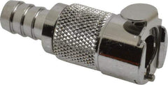 CPC Colder Products - 3/8" Inside Tube Diam, Brass, Quick Disconnect, Hose Barb Inline Coupling Body - 250 Max psi, -40 to 175°F, 1.87" OAL x 0.75" Overall Height, Chrome Plated - Industrial Tool & Supply