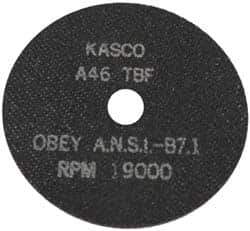 Made in USA - 4" 60 Grit Aluminum Oxide Cutoff Wheel - 1/32" Thick, 3/8" Arbor, 19,000 Max RPM, Use with Die Grinders - Industrial Tool & Supply