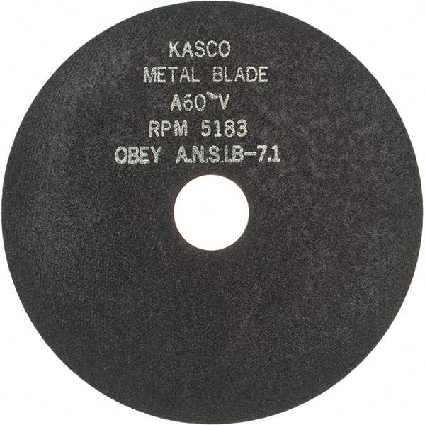 Made in USA - 7" 60 Grit Aluminum Oxide Cutoff Wheel - 1/16" Thick, 1-1/4" Arbor, 5,184 Max RPM, Use with Stationary Tools - Industrial Tool & Supply