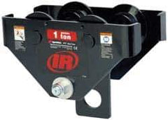 Ingersoll-Rand - 10 Ton Capacity Plain Adjustable Trolley - 7" to 13" Flange Width, 5.9" Wheel Diam, 10" to 24" I-Beam, 83" Min Radius - Industrial Tool & Supply