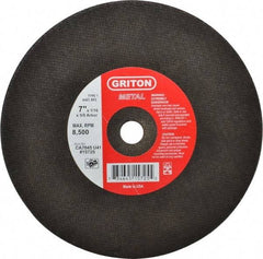 Made in USA - 7" 46 Grit Aluminum Oxide Cutoff Wheel - 1/16" Thick, 5/8" Arbor, 8,732 Max RPM, Use with Circular Saws - Industrial Tool & Supply