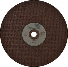 Made in USA - 8" 36 Grit Aluminum Oxide Cutoff Wheel - 1/8" Thick, 5/8" Arbor, 8,000 Max RPM, Use with Chop Saws - Industrial Tool & Supply