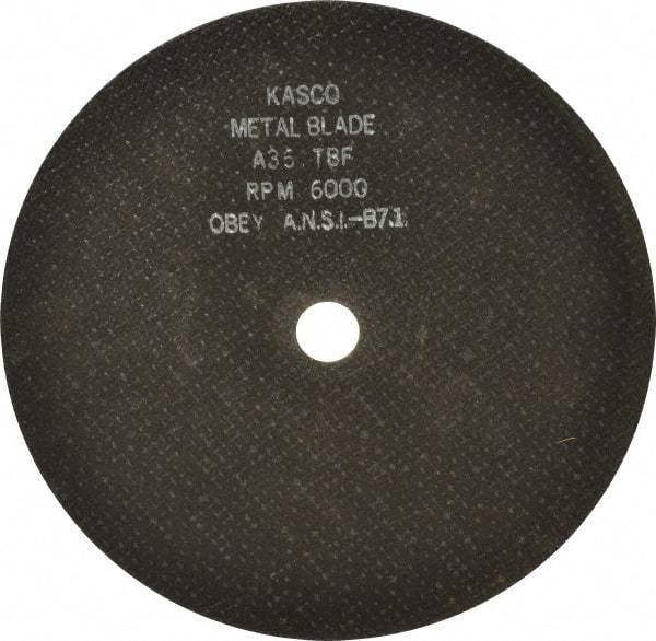 Made in USA - 9" 36 Grit Aluminum Oxide Cutoff Wheel - 1/8" Thick, 7/8" Arbor, 6,000 Max RPM, Use with Angle Grinders - Industrial Tool & Supply