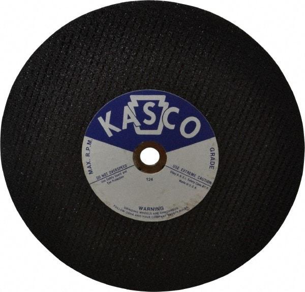 Made in USA - 10" 36 Grit Aluminum Oxide Cutoff Wheel - 1/8" Thick, 5/8" Arbor, 6,500 Max RPM, Use with Stationary Tools - Industrial Tool & Supply