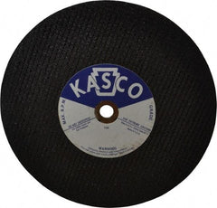 Made in USA - 10" 36 Grit Aluminum Oxide Cutoff Wheel - 1/8" Thick, 5/8" Arbor, 6,500 Max RPM, Use with Stationary Tools - Industrial Tool & Supply