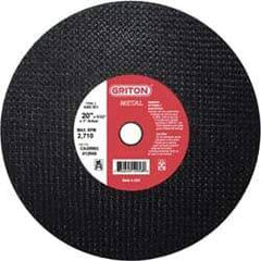Made in USA - 20" 36 Grit Aluminum Oxide Cutoff Wheel - 5/32" Thick, 1" Arbor, 2,710 Max RPM, Use with Stationary Tools - Industrial Tool & Supply