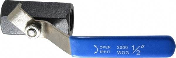 Midwest Control - 1/2" Pipe, Carbon Steel Standard Ball Valve - 1 Piece, Inline - One Way Flow, FNPT x FNPT Ends, Lever Handle, 1,000 WOG - Industrial Tool & Supply