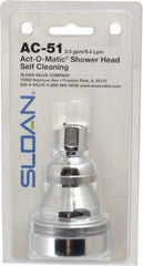 Sloan Valve Co. - 2.5 GPM, 2-1/2 Face Diameter, Shower Head - Chrome Plated, Brass - Industrial Tool & Supply