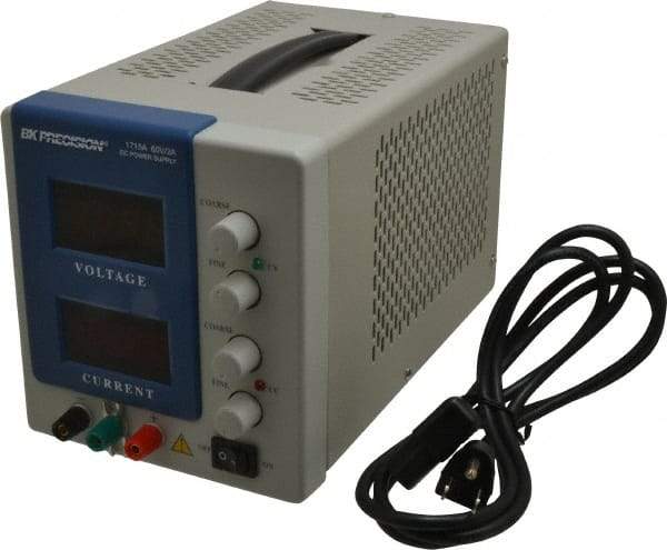 B&K Precision - 0 to 2 Amp, 0 to 60 VDC Output, Power Supply - 6.2 Inch Wide x 5-1/2 Inch Deep x 12-1/2 Inch High, 4 Digit LED Display - Industrial Tool & Supply