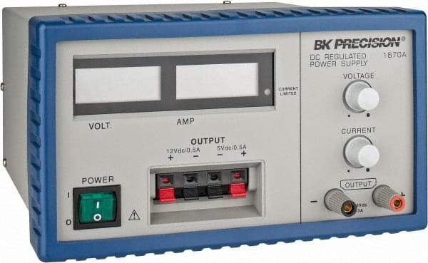 B&K Precision - 165 Watt, 0 to 3 Amp, 0 to 30V, 12V, 5V Output, Power Supply - 3 Outputs, 8-1/2 Inch Wide x 9-1/2 Inch Deep x 4.9 Inch High, 32 to 104°F, 3 Digit, LCD Display - Industrial Tool & Supply