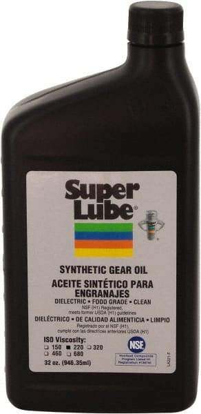 Synco Chemical - 0.25 Gal Bottle, Synthetic Gear Oil - -45°F to 450°F, ISO 220 - Industrial Tool & Supply