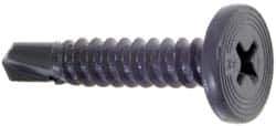 Buildex - #12, Pancake Head, Phillips Drive, 1" Length Under Head, #3 Point, Self Drilling Screw - Steel - Industrial Tool & Supply